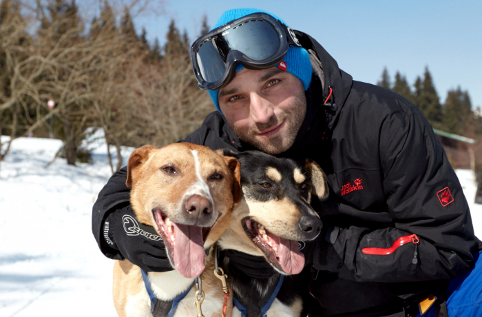 Martin a tzv. lídří, tedy psi zapřažení vpředu