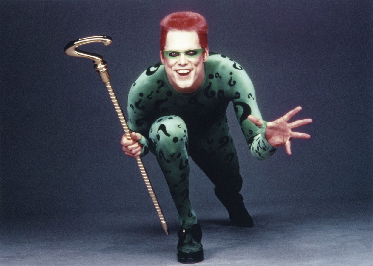 Jim Carrey jako Hádankář v Batmanovi. Film nic moc, on vynikající.