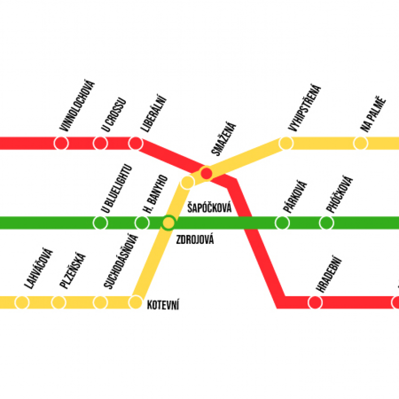 Nové názvy zastávek pražského metra podle redakce G.cz.