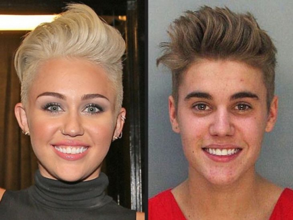 3. Miley Cyrus a Justin Bieber